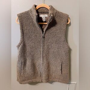 COLORADO CLOTHING  Sherpa green/gray Fleece Quilted Vest Sweater Zip Up large